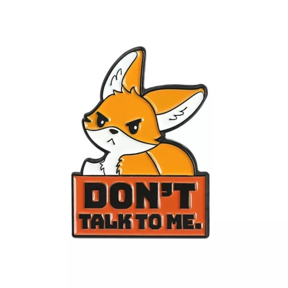 {5/$25} cute grouchy fox pin - Picture 3 of 3